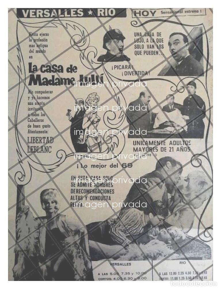 Poster collecting: AFICHE DE CINE RETRO. PELICULA. LA CASA DE MADAME LULU 1969