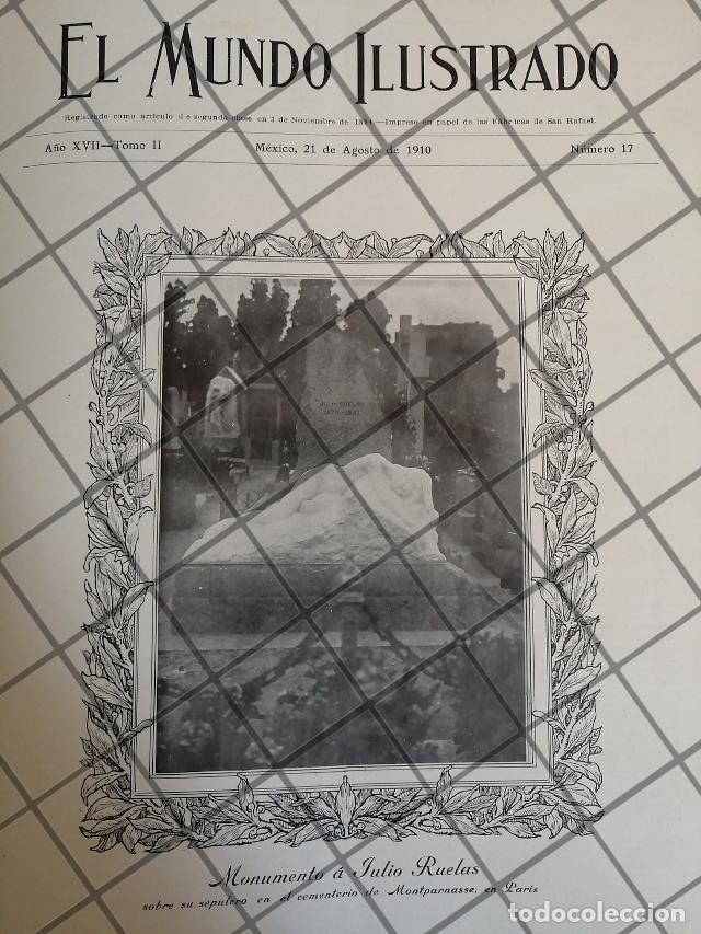 Poster collecting: PORTADA ANTIGUA 1910 MONUMENTO A JULIO RUELAS EN PARIS