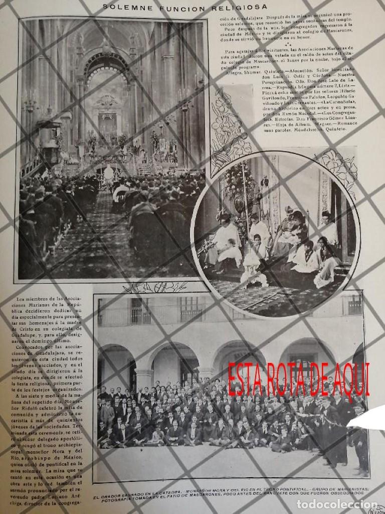 Poster collecting: AFICHE ANTIGUO MON MORA DEL RIO COLEGIATA GUADALUPE 1910