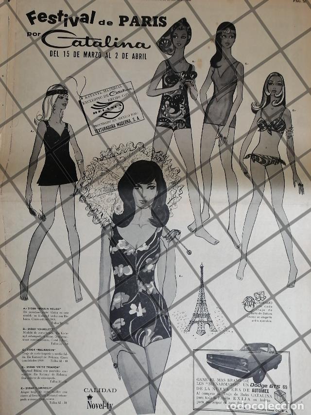 Collezionismo di affissi: CARTEL PUBLICITARIO TRAJES DE BA&Ntilde;O CATALINA 1969