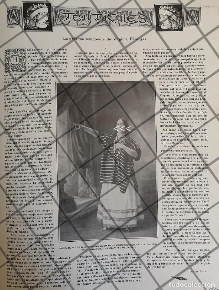 Collezionismo di affissi: AFICHE ANTIGUO TEATRO HIDALGO Y ACTRIZ. MARIA SERVIN 1910