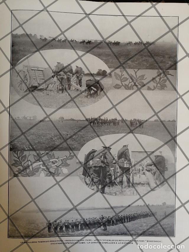 Collezionismo di affissi: AFICHE ANTIGUO EJERCICIOS MILITARES. INF Y ARTILLERIA 1910