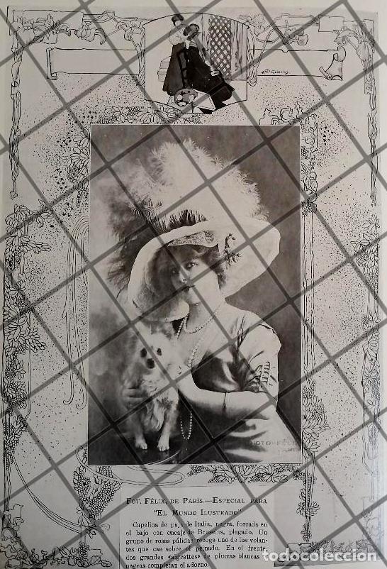 Sammeln von Plakaten: CARTEL ANTIGUO 1910 SOMBRERO DAMA. CASA FELIX DE PARIS /7