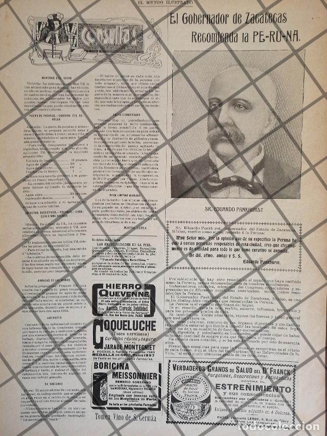 Sammeln von Plakaten: CARTEL ANTIGUO TONICO PERUNA. EDUARDO G PANKHURST 1906 2