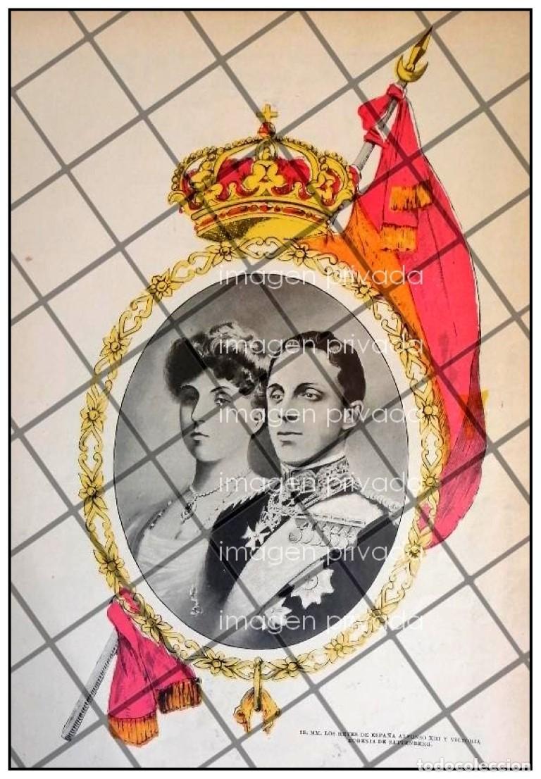 Coleccionismo de carteles: AFICHE ANTIGUO 1906 BODA REAL EN ESPA&Ntilde;A, ALFONSO 13