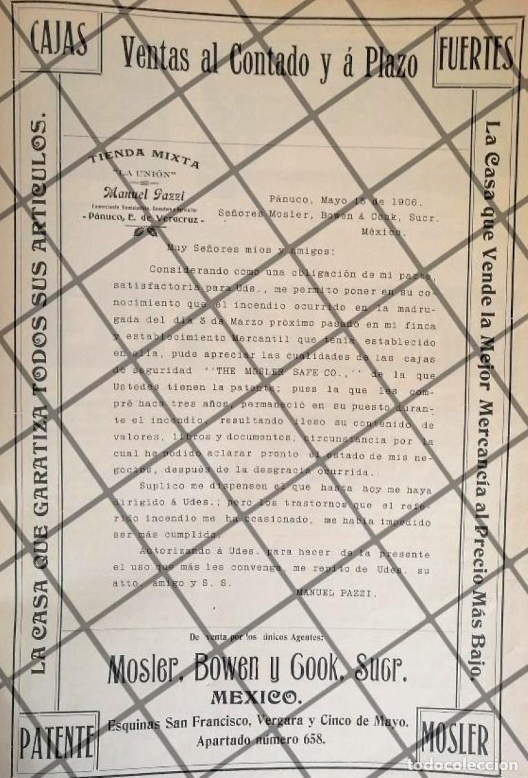 Coleccionismo de carteles: CARTEL ANTIGUO A MOSLER BOWEN SOBRE INCENDIO 1906