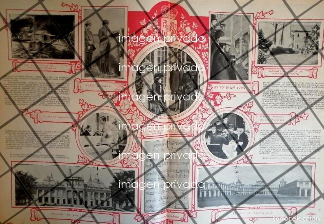 Coleccionismo de carteles: AFICHE ANTIGUO BODA REAL EN ESPA&Ntilde;A, ALFONSO 13 1906