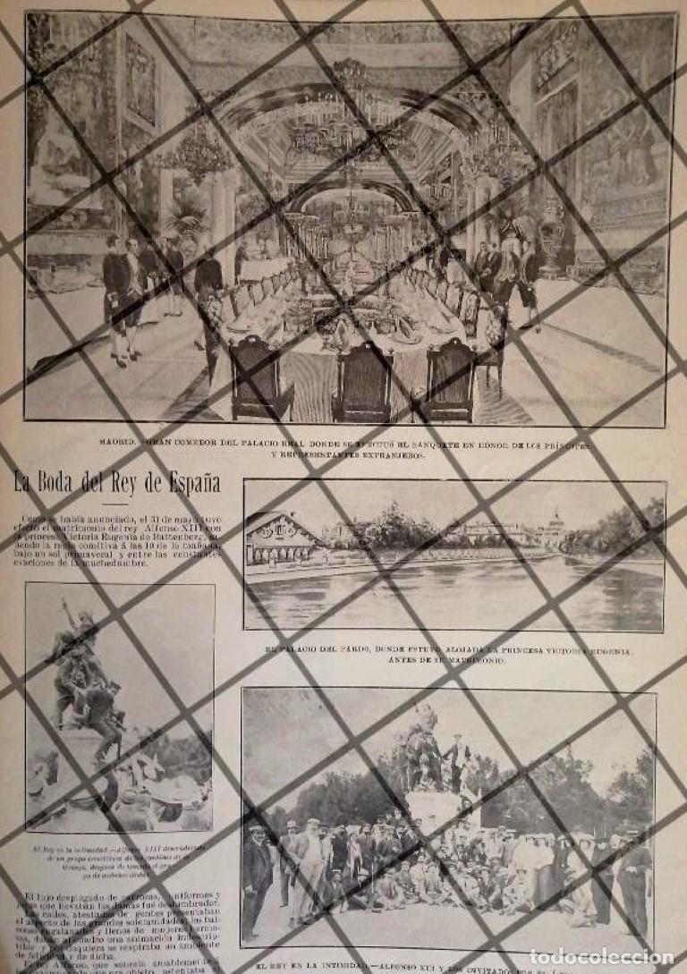 Coleccionismo de carteles: AFICHE ANTIGUO BODA REAL EN ESPA&Ntilde;A, ALFONSO XIII 1906 J