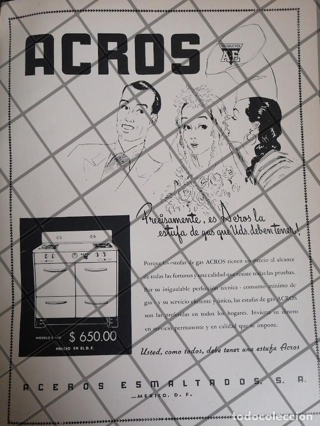 Coleccionismo de carteles: CARTEL PUBLICITARIO ANTIGUO LAS PRIMERAS ESTUFAS ACROS 1948 4