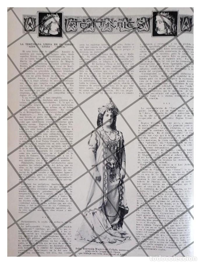 Coleccionismo de carteles: AFICHE ANTIGUO ESPERANZA MONTERO DE COLLADO, TEATROS 1911