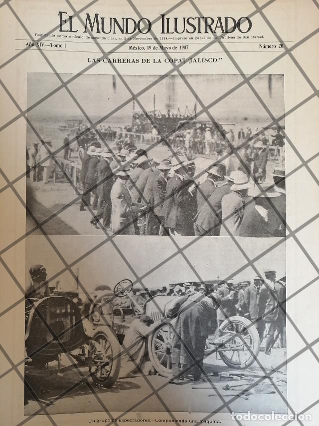 Poster collecting: PORTADA ANTIGUA 1907 LA CARRERAS DE AUTOS EN JALISCO