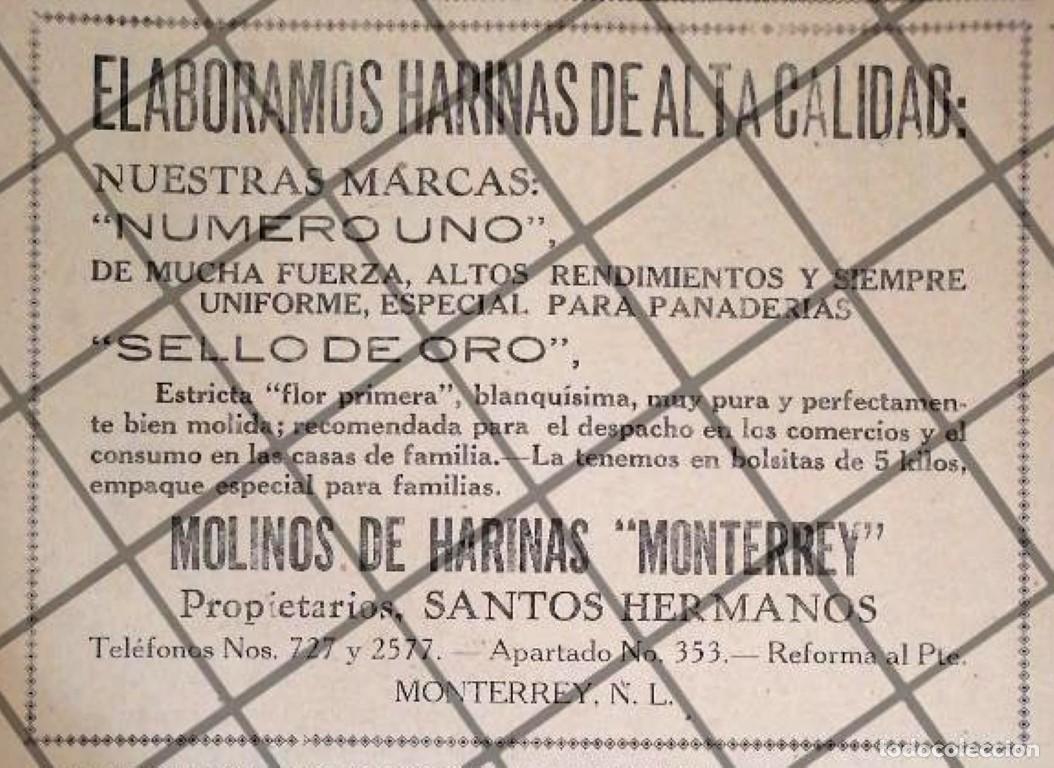 Sammeln von Plakaten: AFICHE RETRO HARINAS MONTERREY (GAMESA) 1929