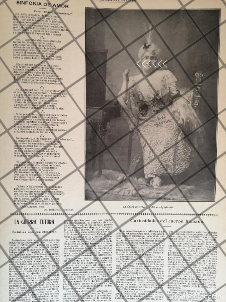 Sammeln von Plakaten: AFICHE ANTIGUO LA CANTANTE ADELINA AGOSTINELLI EN MEXICO 1907