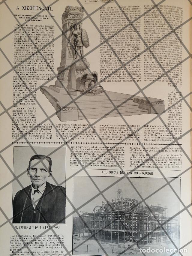 Sammeln von Plakaten: AFICHE ANTIGUO PROYECTO MONUMENTO A XICOTEMCATL 1907 Y MAS