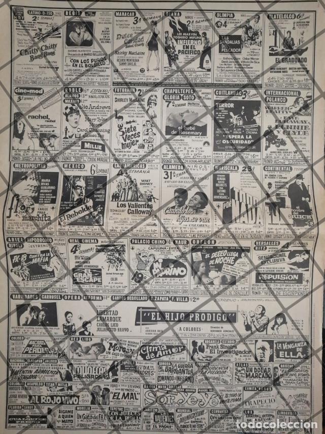 Sammeln von Plakaten: CARTELERA DE CINE RETRO 5 JULIO 1969