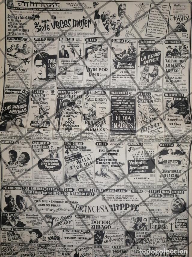 Sammeln von Plakaten: CARTELERA DE CINE RETRO 16 MAYO 1969