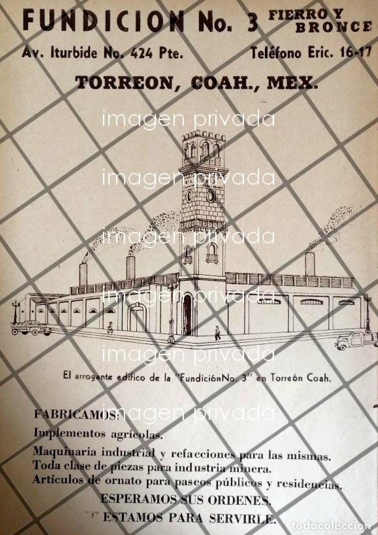 Sammeln von Plakaten: AFICHE RETRO CIA. FUNDIDORA DE TORREON 1937