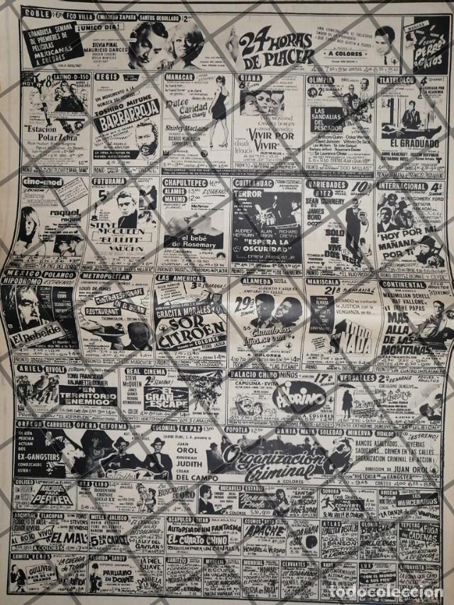 Sammeln von Plakaten: CARTELERA DE CINE RETRO 19 AGOSTO 1969 J