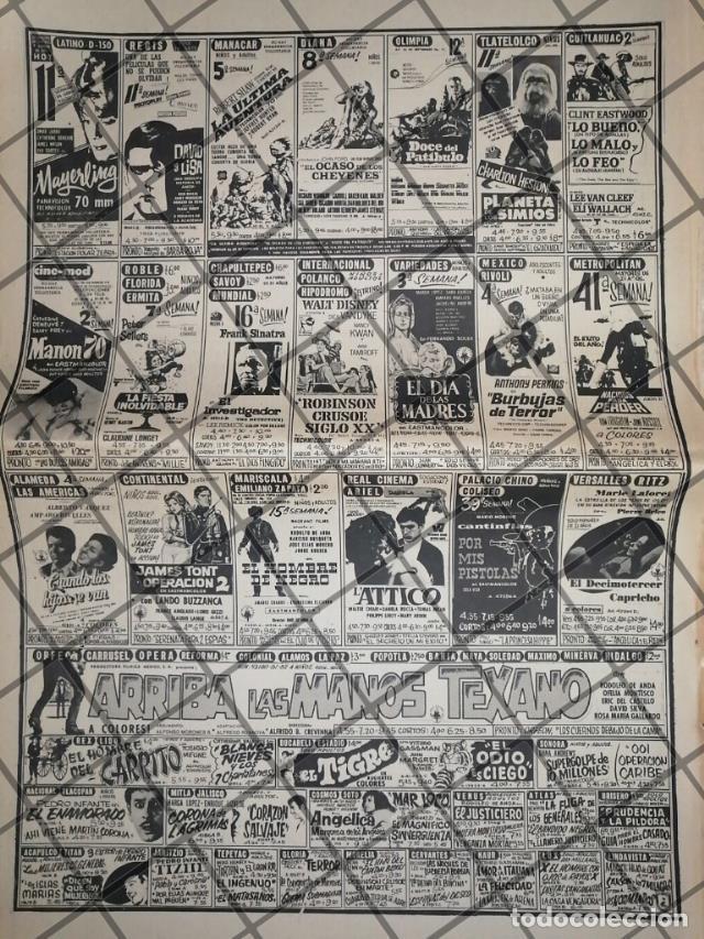 Sammeln von Plakaten: CARTELERA DE CINE RETRO 24 ABRIL 1969 J