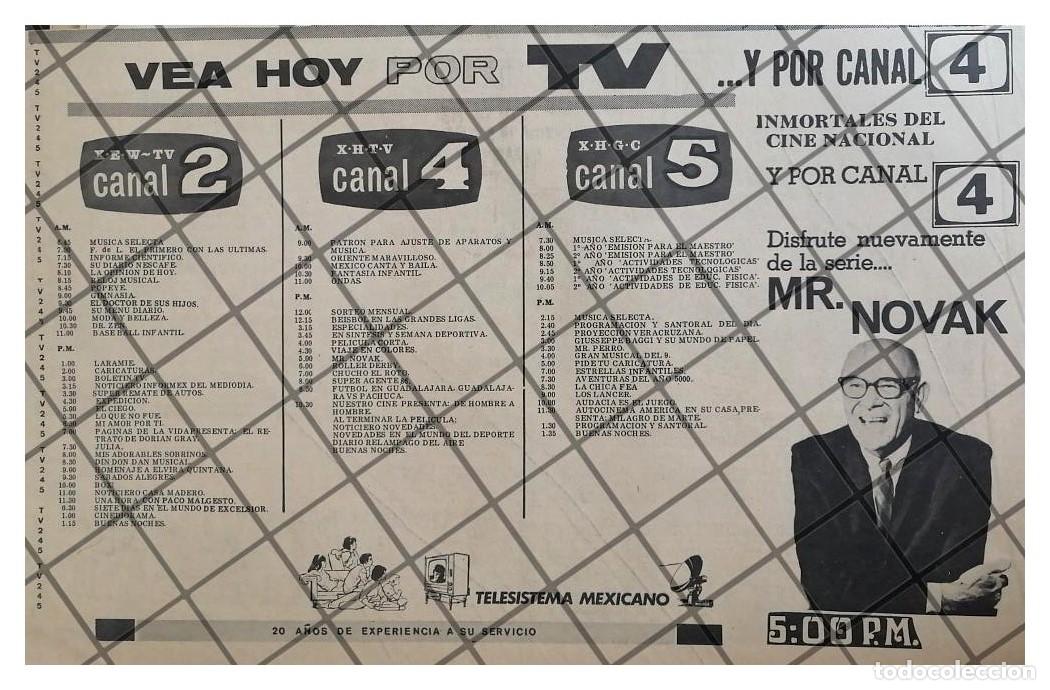 Sammeln von Plakaten: PUBLICIDAD RETRO TELESISTEMA MEXICANO 1969 MENU 7