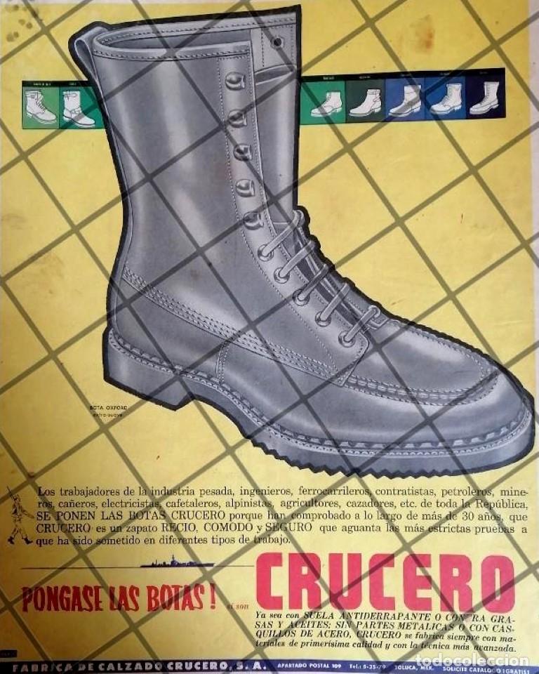 Sammeln von Plakaten: CARTEL PUBLICITARIO RETRO FABRICA DE CALZADO CRUCERO 1950s