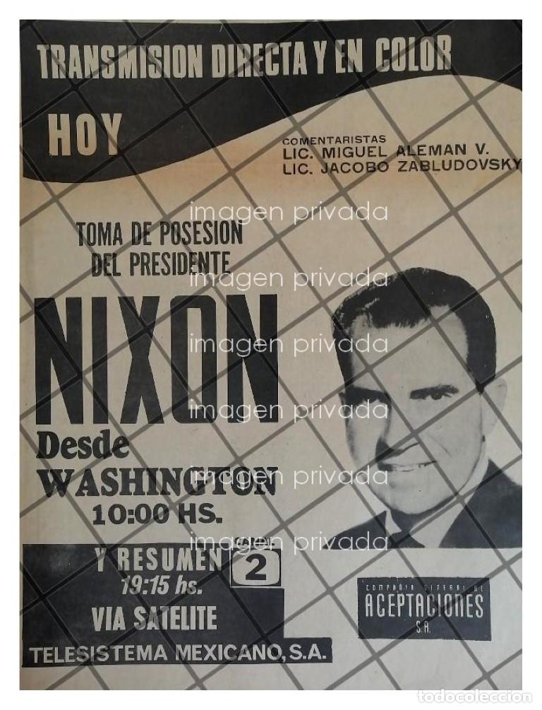 Sammeln von Plakaten: AFICHE RETRO. TELEVISA. LA TOMA DE POSESION DE RICHARD NIXON