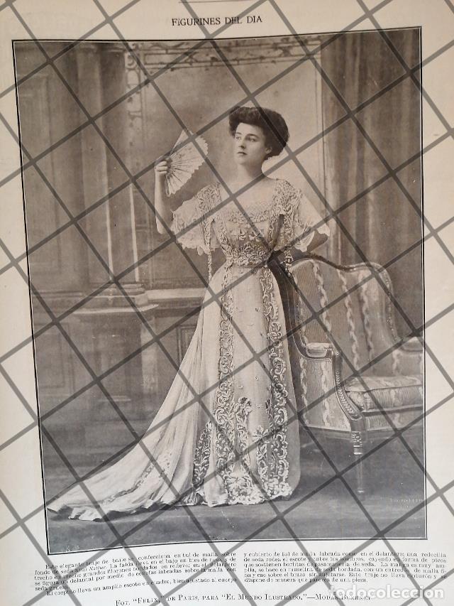 Sammeln von Plakaten: CARTEL PUBLICITARIO ANTIGUO VESTIDOS. MODAS BUZENET 1907 -3