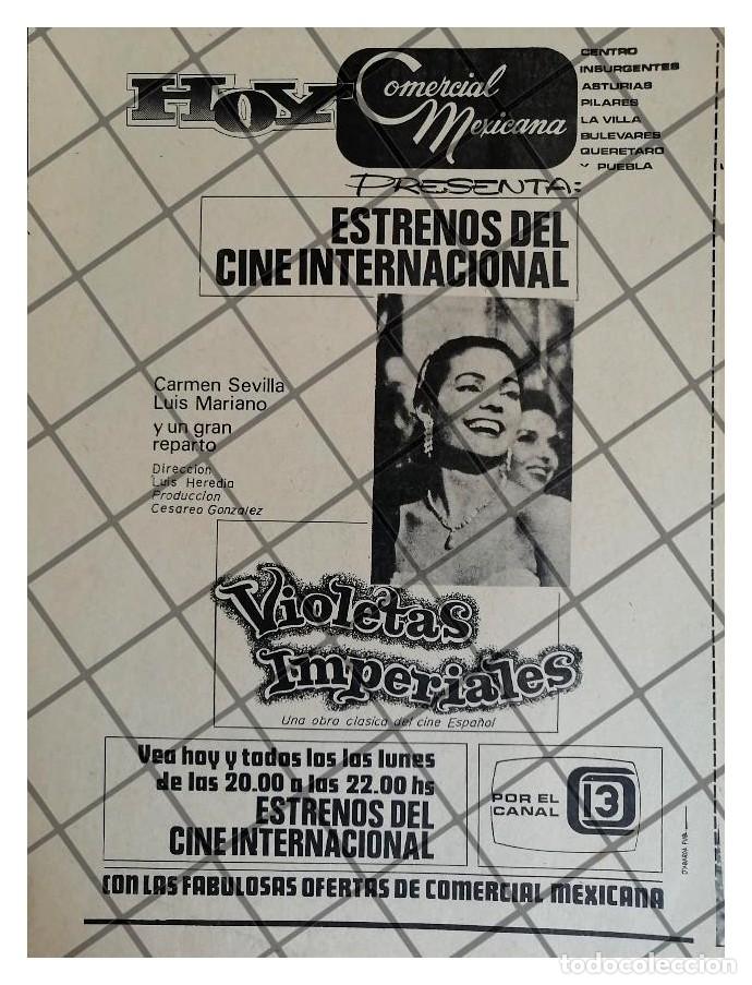 Sammeln von Plakaten: AFICHE RETRO TELEVISORA CANAL 13. VIOLETAS IMPERIALES 1969
