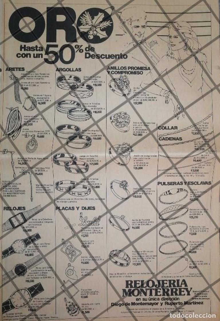 Sammeln von Plakaten: CARTEL PUBLICITARIO RETRO RELOJERIA MONTERREY 1984