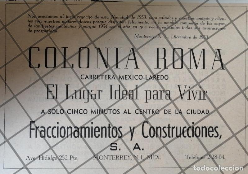 Collezionismo di affissi: AFICHE RETRO INICIOS DE LA COLONIA ROMA. MONTERREY 1953
