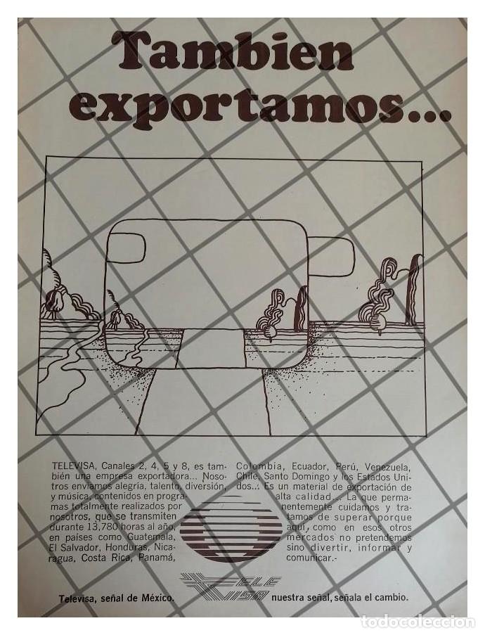 Collezionismo di affissi: PUBLICIDAD ANTIGUA TELEVISORA. TELEVISA 1973 /31