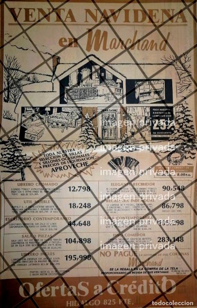 Collezionismo di affissi: CARTEL PUBLICITARIO RETRO MONTERREY. MUEBLERIA MARCHAND 1984