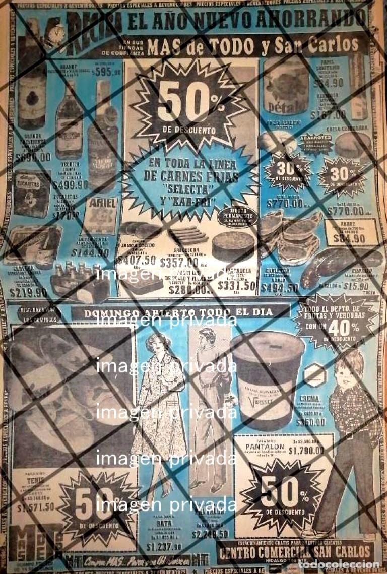 Collezionismo di affissi: CARTEL PUBLICITARIO RETRO TIENDA MAS DE TODO MONTERREY 84