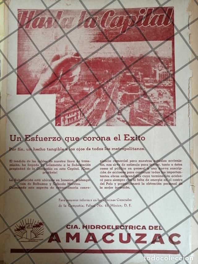 Collezionismo di affissi: PUBLICIDAD ANTIGUA. CIA. HIDROELECTRICA AMACUZAC 1944 3