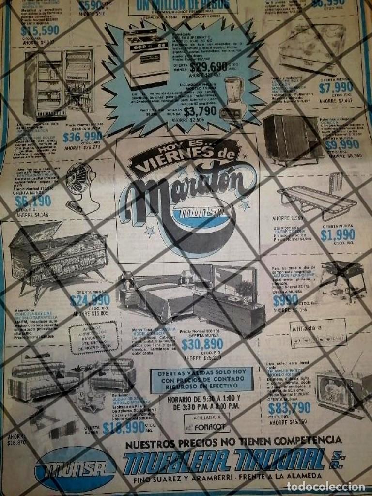 Collezionismo di affissi: CARTEL PUBLICITARIO RETRO MONTERREY MUEBLERIAS MUNSA 1984
