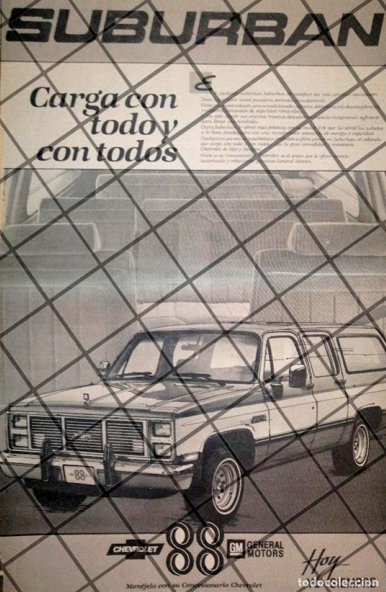Collectionnisme d'affiches: CARTEL RETRO CAMIONETA CHEVROLET SUBURBAN 1987 MTY