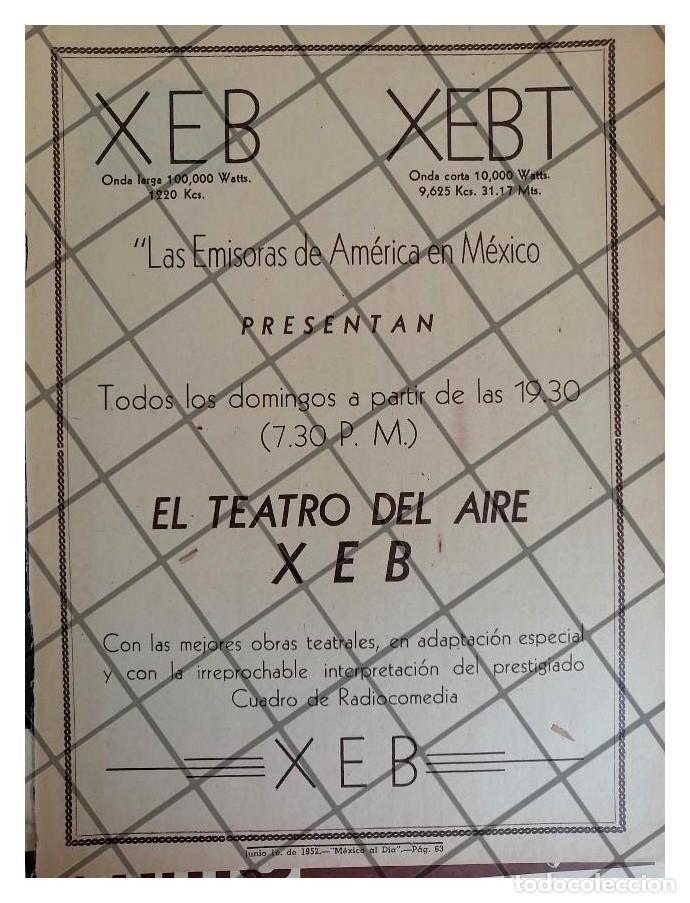 Collectionnisme d'affiches: AFICHE RETRO RADIO DIFUSORA XEB 1952 EL TEATRO DEL AIRE