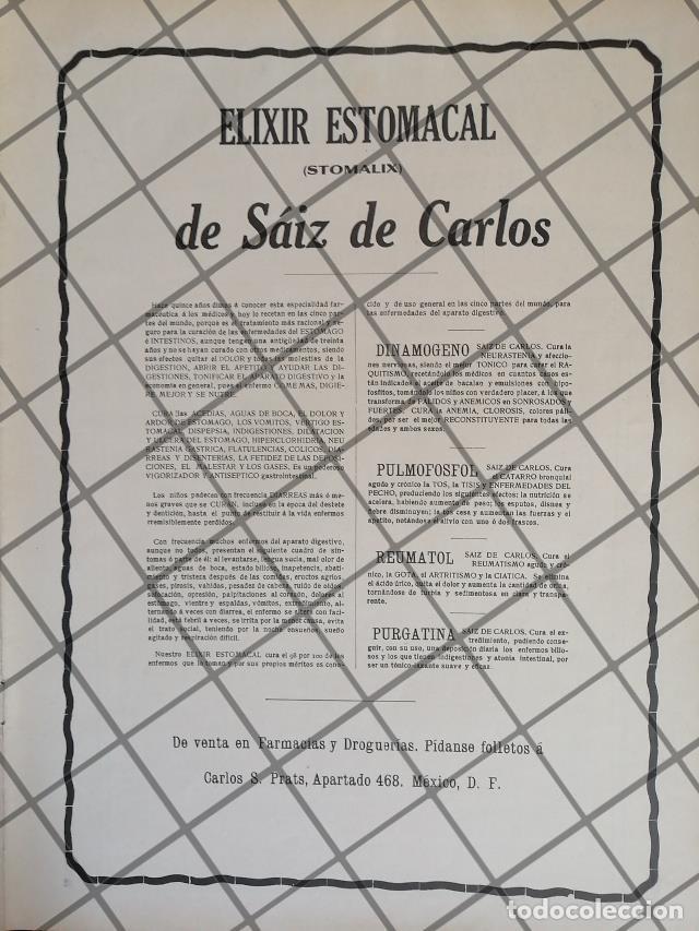 Collectionnisme d'affiches: CARTEL PUBLICITARIO ANTIGUO TONICO SAIZ DE CARLOS 1911 /3