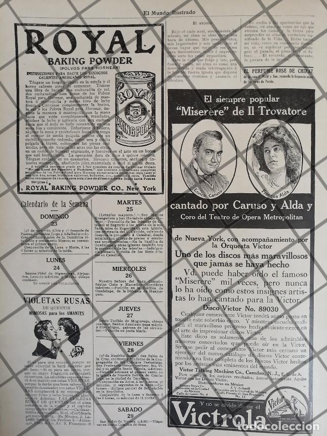 Collectionnisme d'affiches: CARTEL ANTIGUO DISCOS VICTROLA Y ENRICO CARUSO /FRANCES ALDA