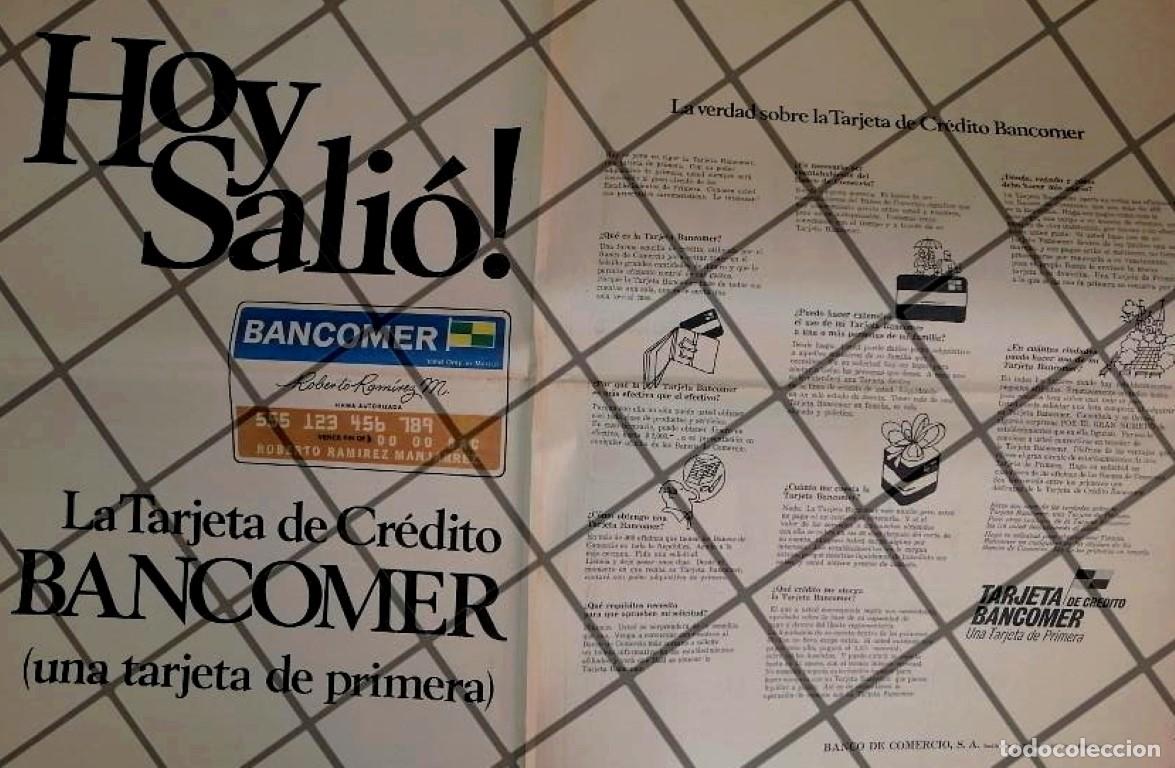 Collectionnisme d'affiches: CARTEL PUBLICITARIO BANCOMER LANZA TARJETA DE CREDITO 1969