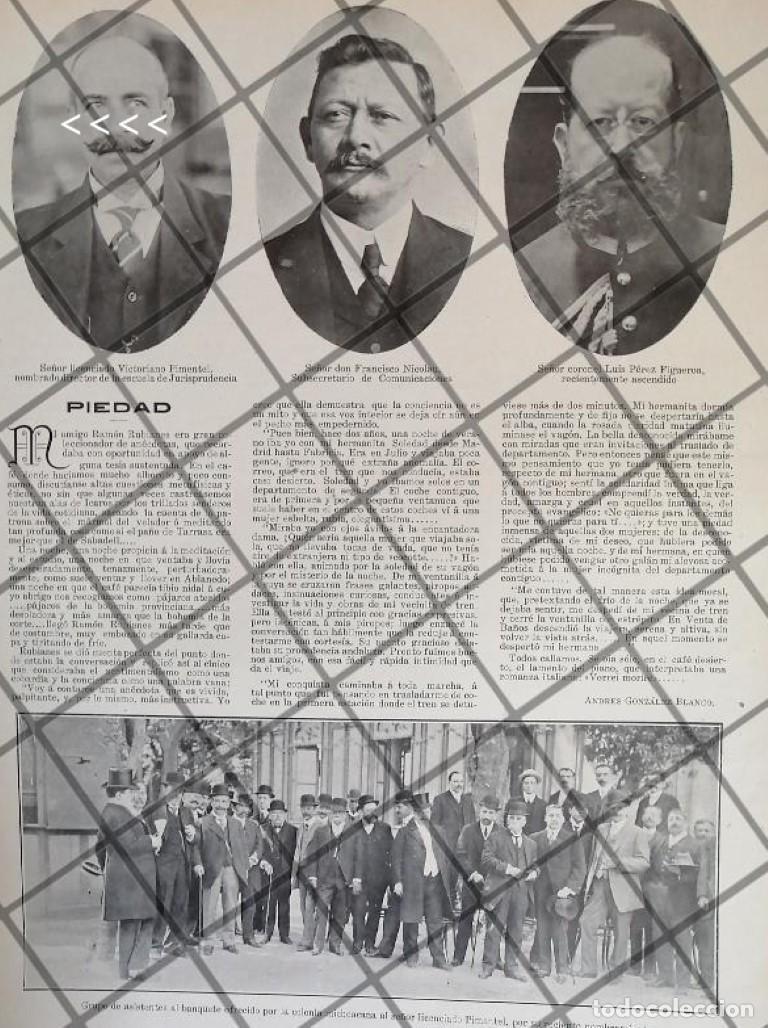 Coleccionismo de carteles: AFICHE ANTIGUO BANQUETE A VICTORIANO PIMENTEL LOPEZ 1911