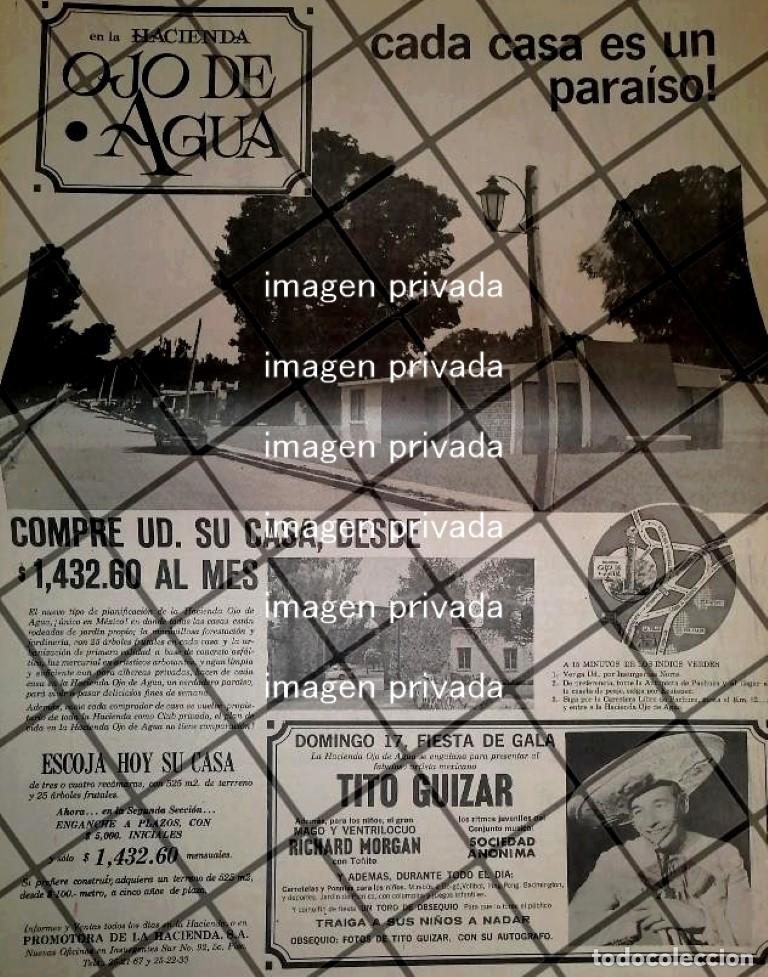 Coleccionismo de carteles: PUBLICIDAD RETRO COLONIA HACIENDA OJO DE AGUA 1969 /3