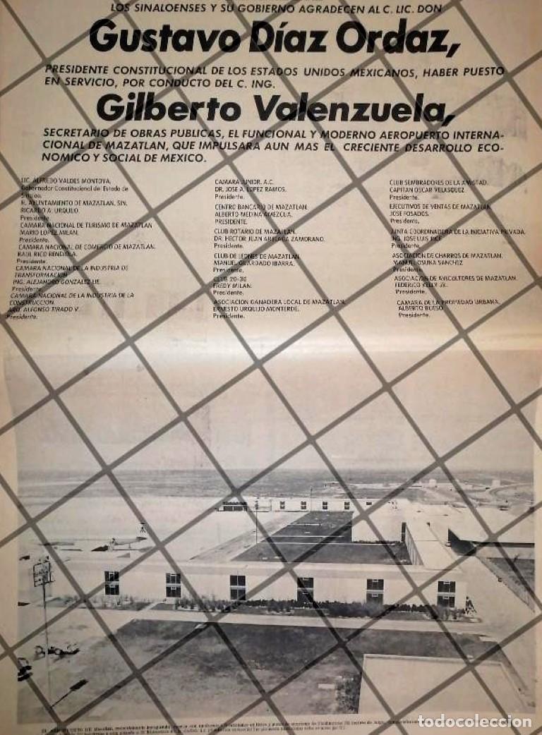Collectionnisme d'affiches: AFICHE RETRO INAUGURAN AEROPUERTO DE MAZATLAN 1969