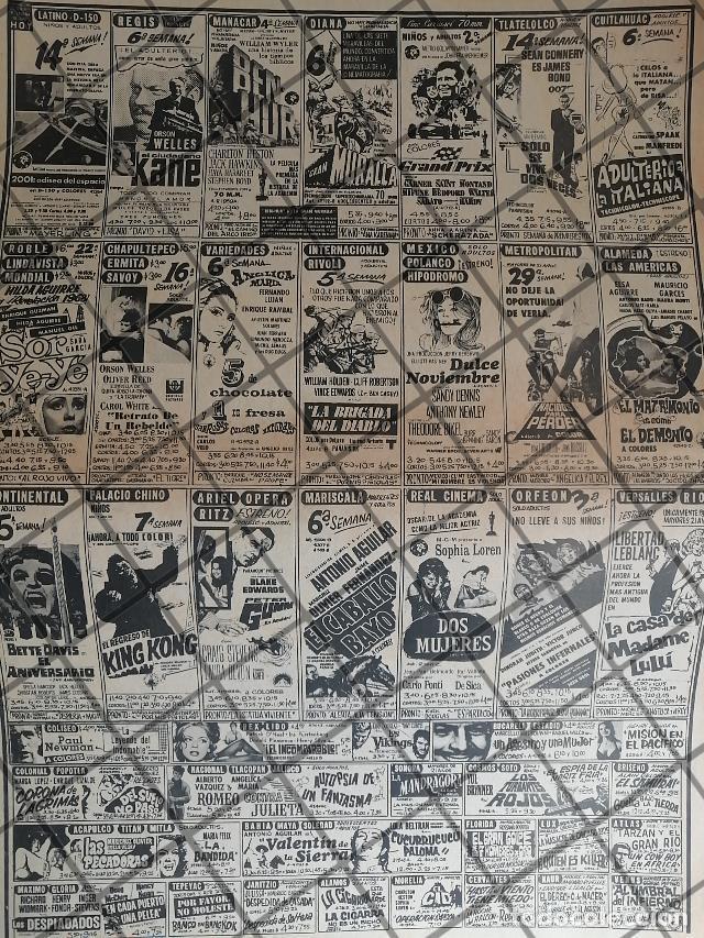 Sammeln von Plakaten: CARTELERA DE CINE RETRO 2 FEBRERO 1969