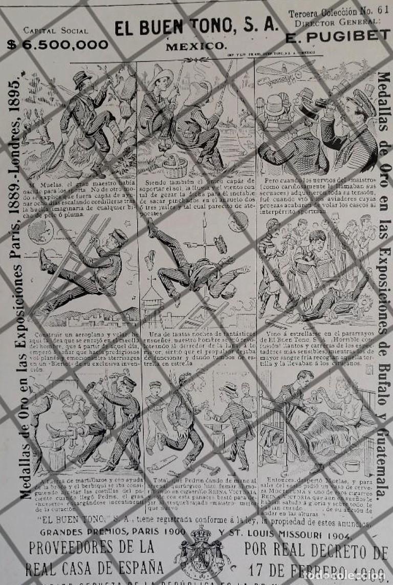 Collectionnisme d'affiches: TIRA COMICA ANTIGUA CIGARRERA EL BUEN TONO 1911 /38