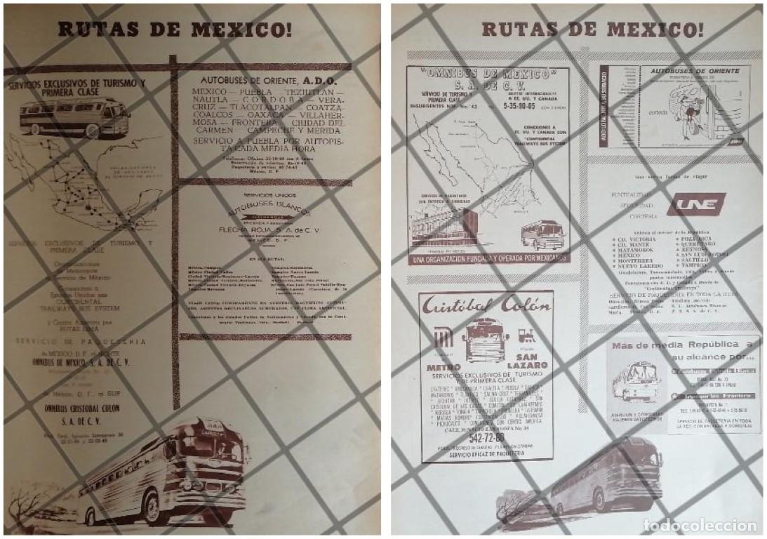 Collectionnisme d'affiches: 2 AFICHES RETRO. RUTAS CAMIONERAS DE MEXICO 1960s /5