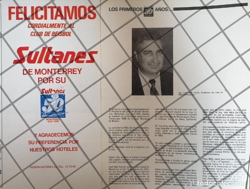 Collectionnisme d'affiches: AFICHE RETRO. 50 ANIVERSARIO SULTANES MONTERREY JOSE MAIZ