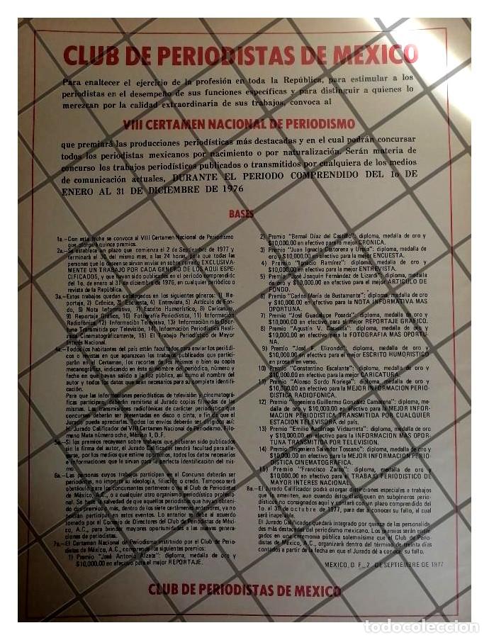 Collectionnisme d'affiches: AFICHE RETRO 8VO CERTAMEN NACIONAL DE PERIODISMO 1977