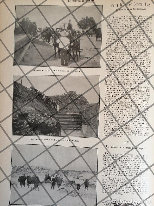 Collectionnisme d'affiches: AFICHE ANTIGUO PORFIRIO DIAZ VISITA TEOTIHUACAN 1906