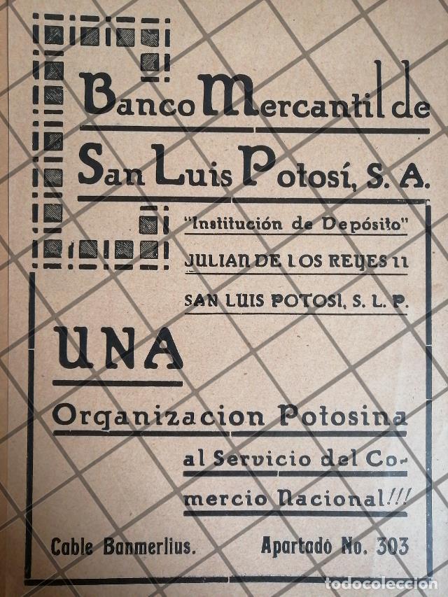 Collectionnisme d'affiches: PUBLICIDAD ANTIGUA BANCO MERCANTIL DE SAN LUIS POTOSI 1933